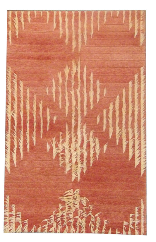 5x8 Modern Hand-Knotted Wool rug, Rug #101-856