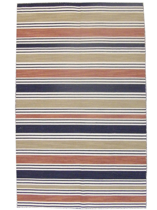 5x8 Coastal Hand-Knotted Wool rug, Rug #101-811