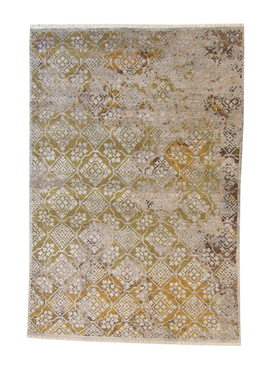 6x8 Modern Hand-Knotted Silk rug, Rug #101-2251