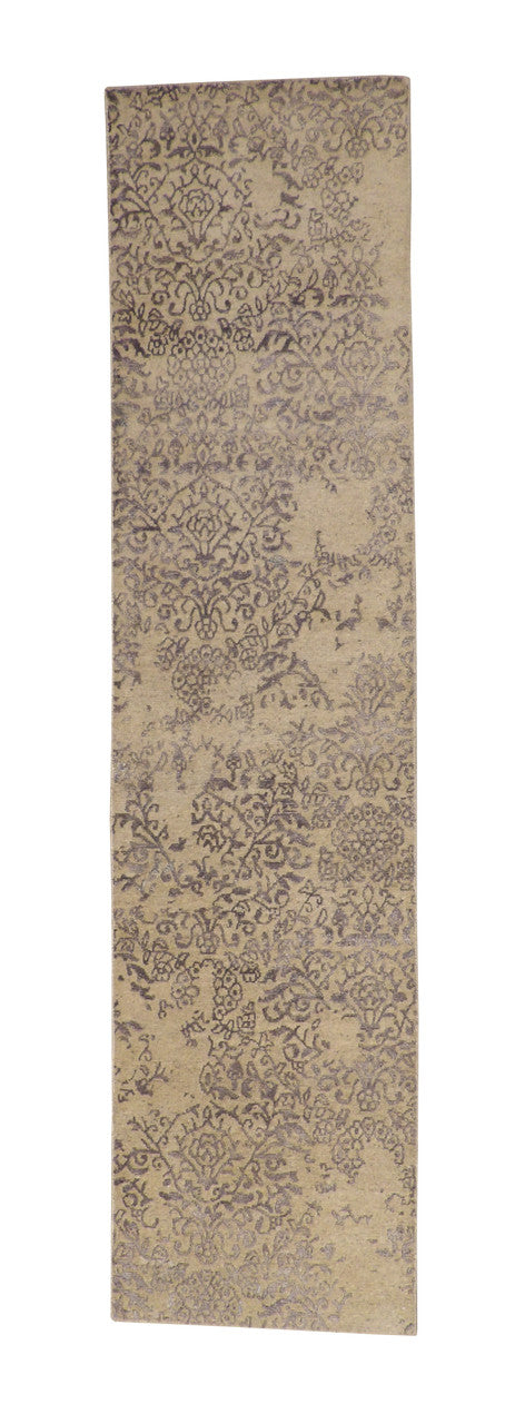 2x11 Modern Hand-Knotted Silk rug, Rug #101-2033