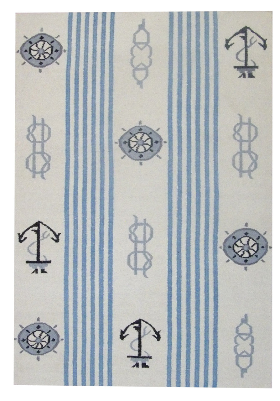 Coastal Hand-Knotted Wool rug, Rug #101-823