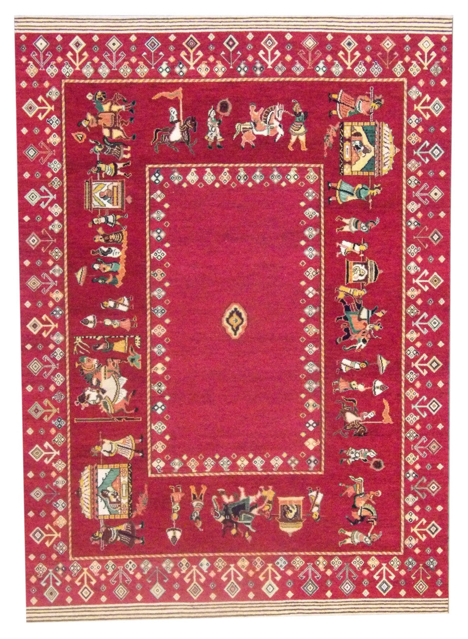 5x8 Tribal Hand-Knotted Wool rug, Rug #101-11054