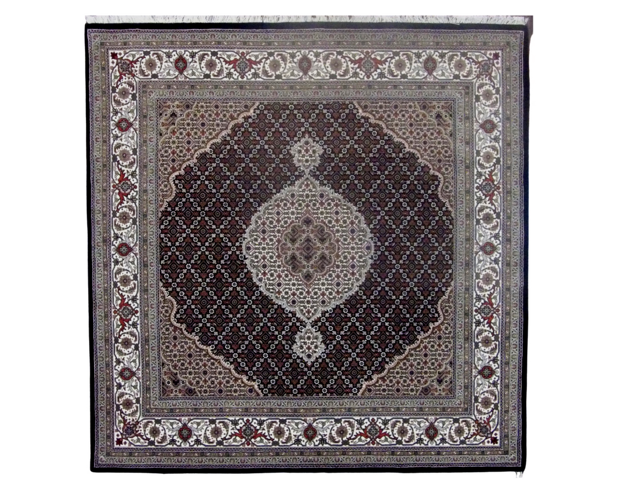 6x6 Traditional Hand-Knotted Silk rug, Rug #101-11040