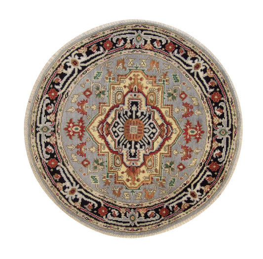 5x5 Tribal Hand-Knotted Wool rug, Rug #101-20283