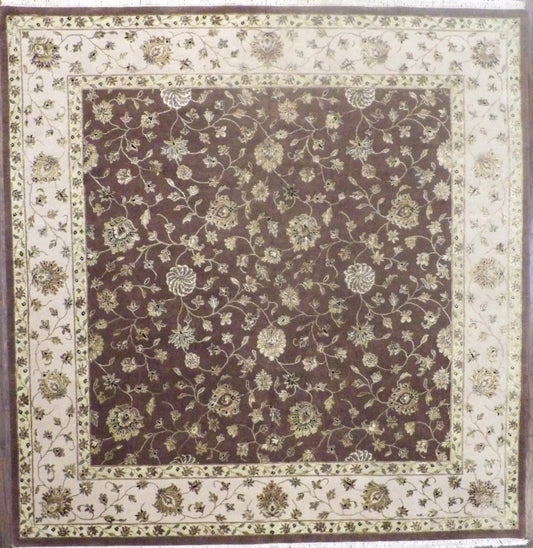 9x9 Traditional Hand-Knotted Silk rug, Rug #101-548