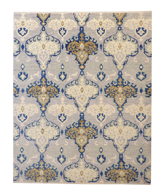 8x10 Ikat Hand-Knotted Wool rug, Rug #101-2158