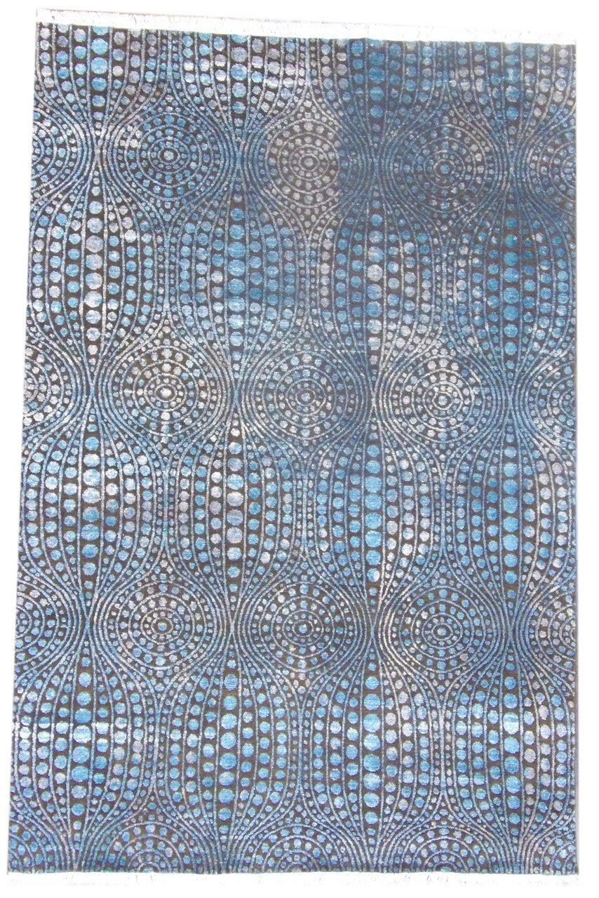 6x9 Transitional Hand-Knotted Silk rug, Rug #101-11157