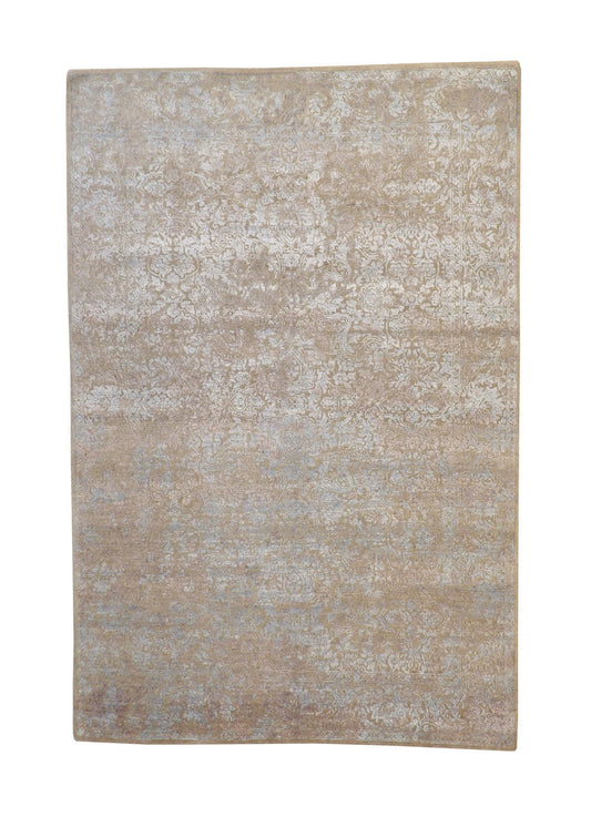 6x9 Transitional Hand-Knotted Silk rug, Rug #101-1199