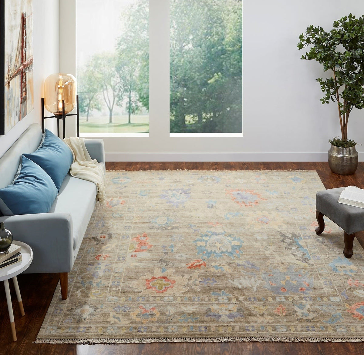 6' x 9' Oushak Hand-Knotted Silk rug, Rug #AA8911