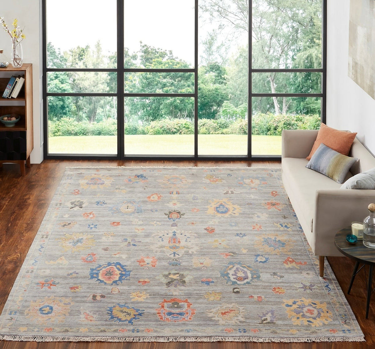 6' x 9' Oushak Hand-Knotted Silk rug, Rug #AA8931