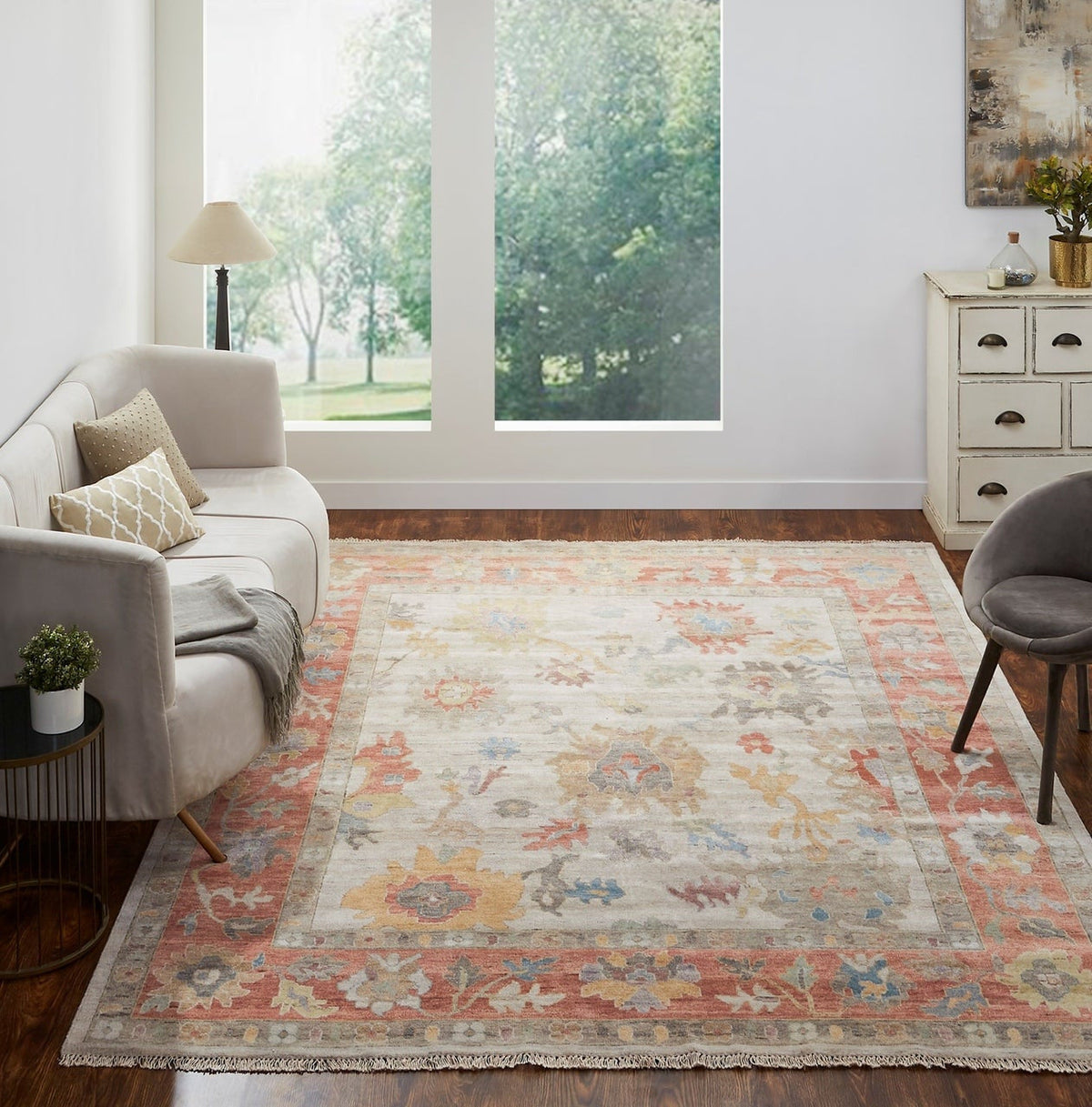 6' x 9' Oushak Hand-Knotted Silk rug, Rug #AA8951
