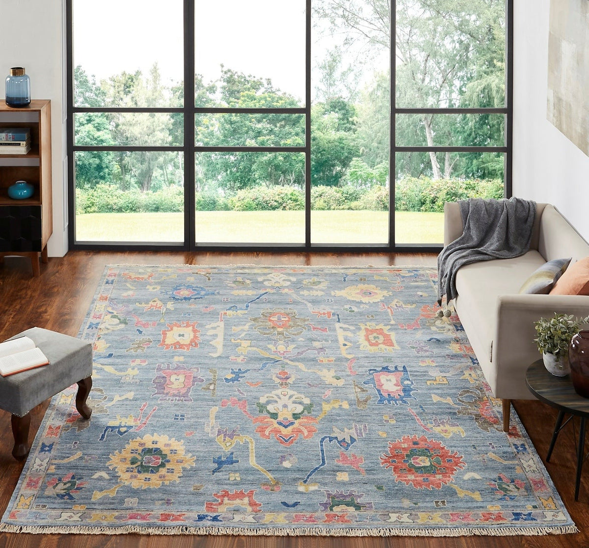 6' x 9' Oushak Hand-Knotted Silk rug, Rug #AA8971