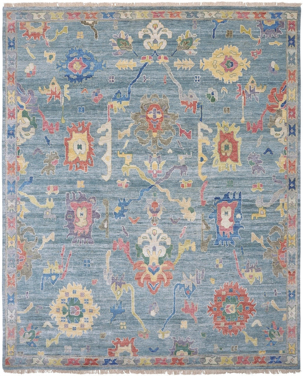 2' x 3' Oushak Hand-Knotted Silk rug, Rug #AA8971