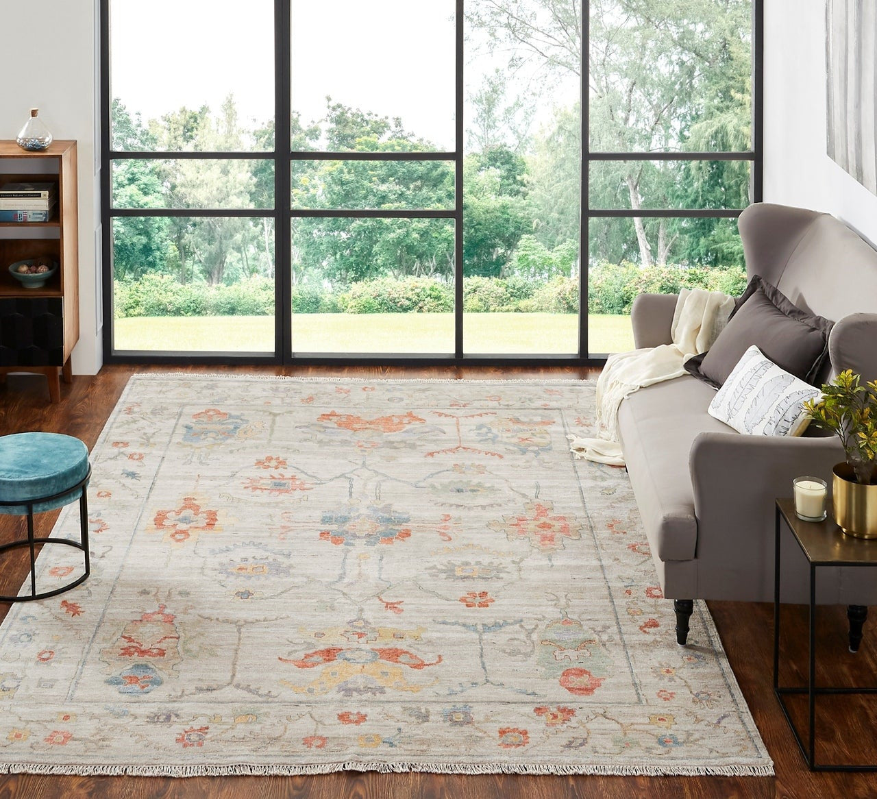 4' x 6' Oushak Hand-Knotted Silk rug, Rug #AA8981