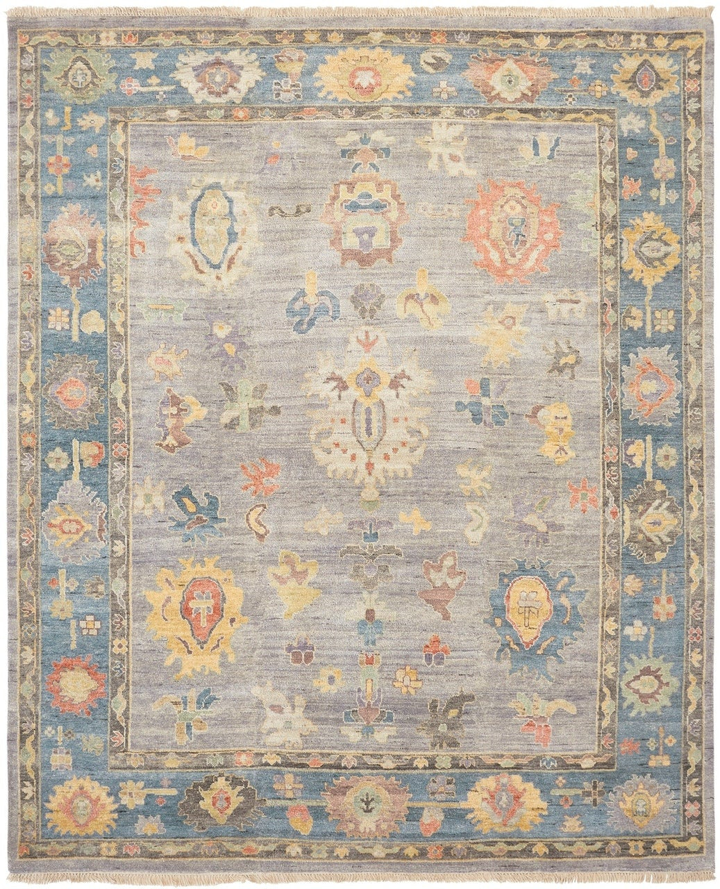 2' x 3' Oushak Hand-Knotted Silk rug, Rug #AA9001
