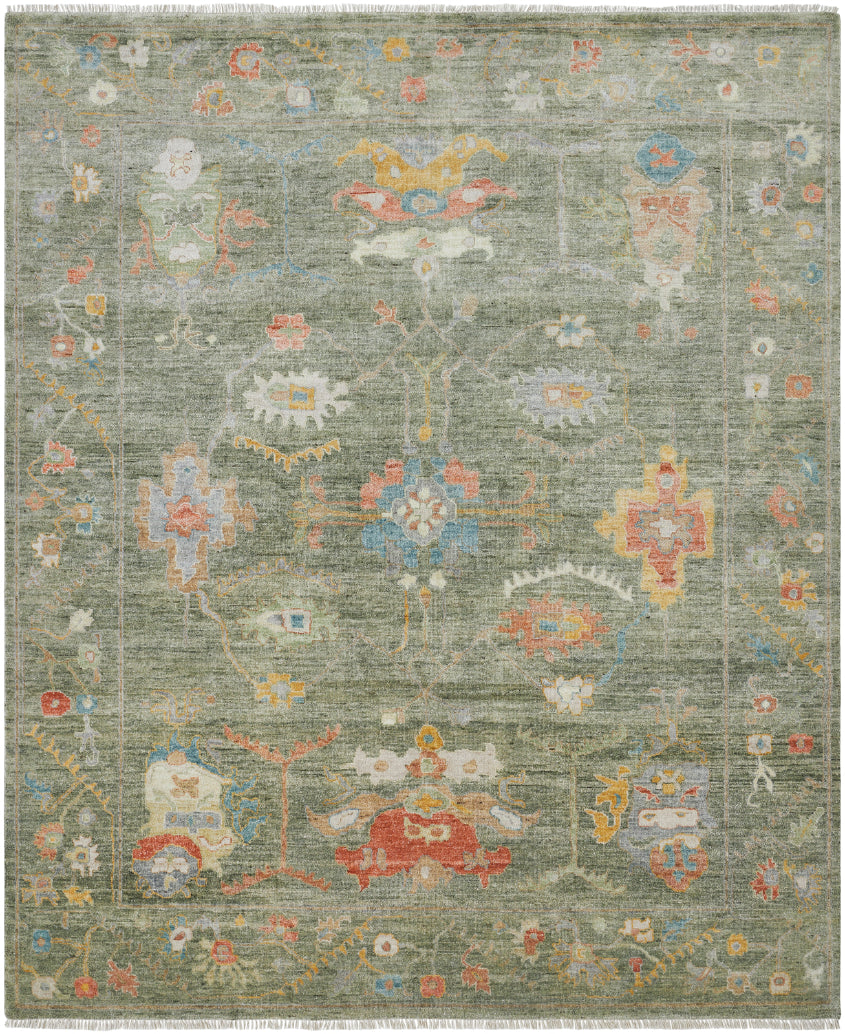2' x 3' Oushak Hand-Knotted Silk rug, Rug #AA9060