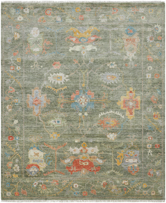 2' x 3' Oushak Hand-Knotted Silk rug, Rug #AA9060