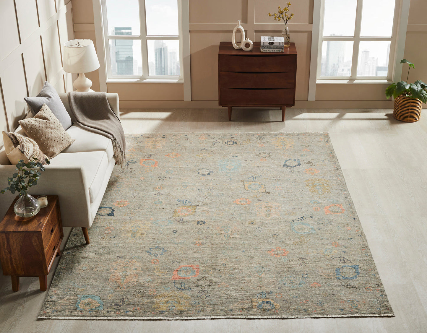 6' x 9' Transitional Hand-Knotted Wool rug, Rug #AF12820