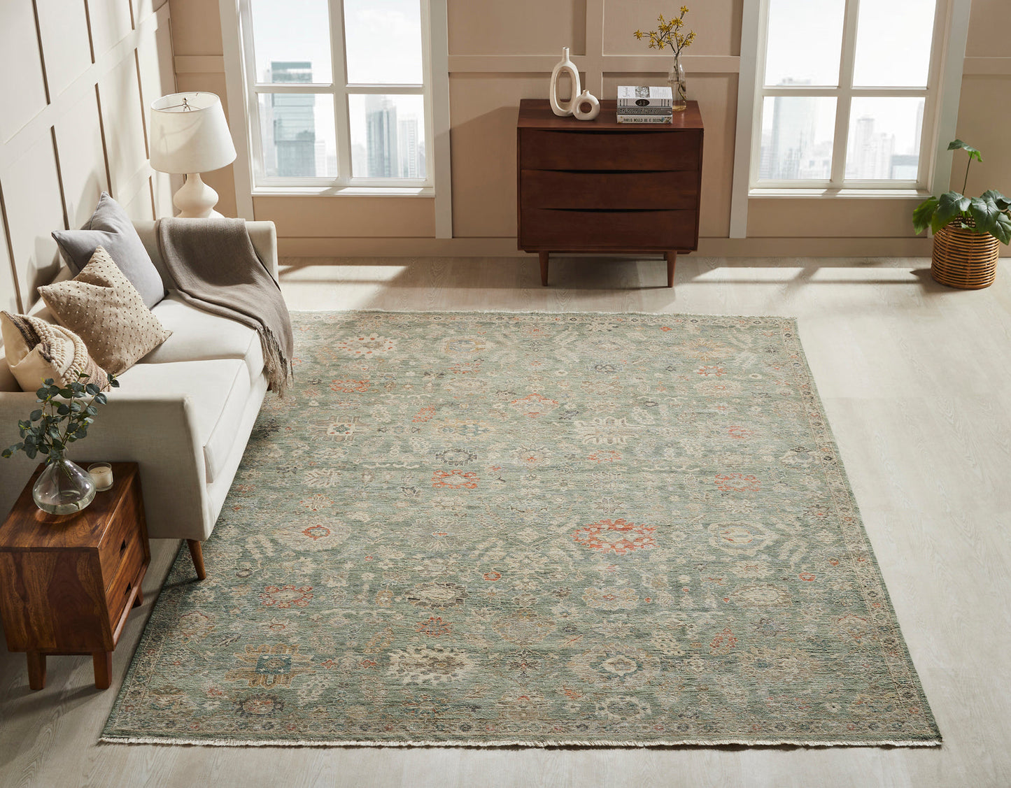 6' x 9' Transitional Hand-Knotted Wool rug, Rug #AF12860