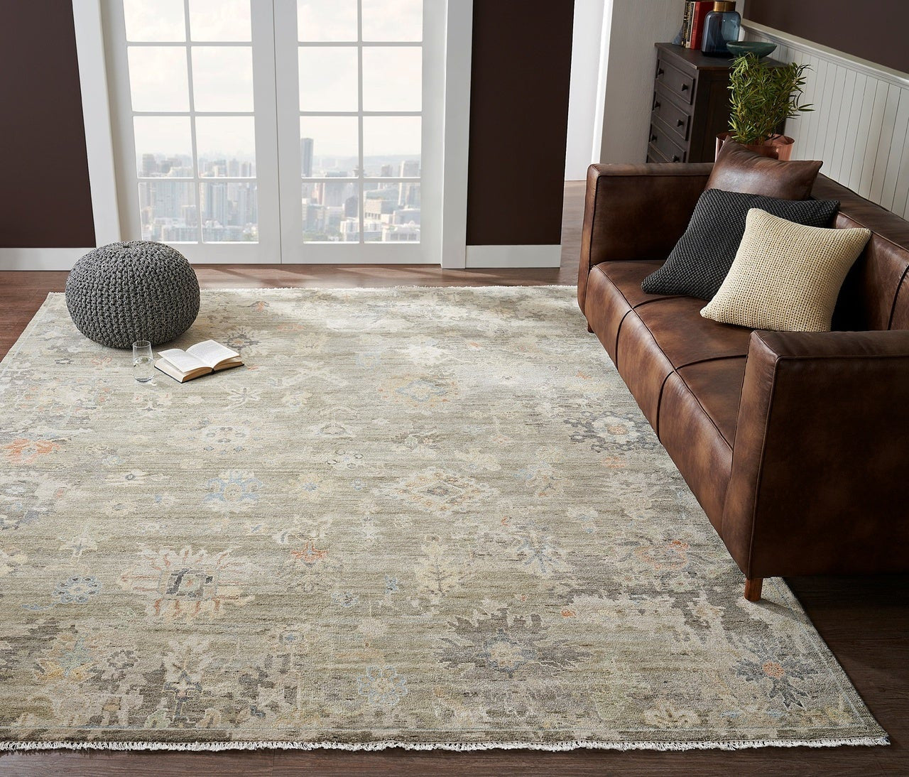 5' x 7' Oushak Hand-Knotted Silk rug, Rug #AK4231