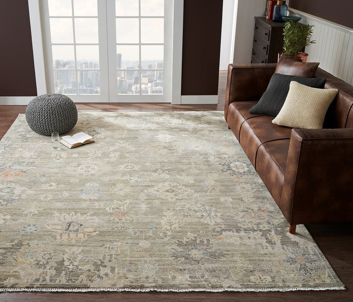 5' x 7' Oushak Hand-Knotted Silk rug, Rug #AK4231