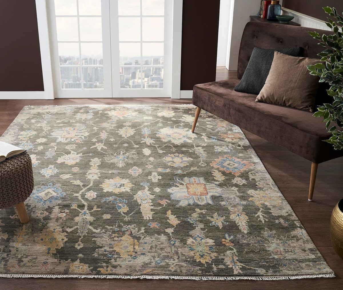 4' x 6' Oushak Hand-Knotted Silk rug, Rug #AK4241