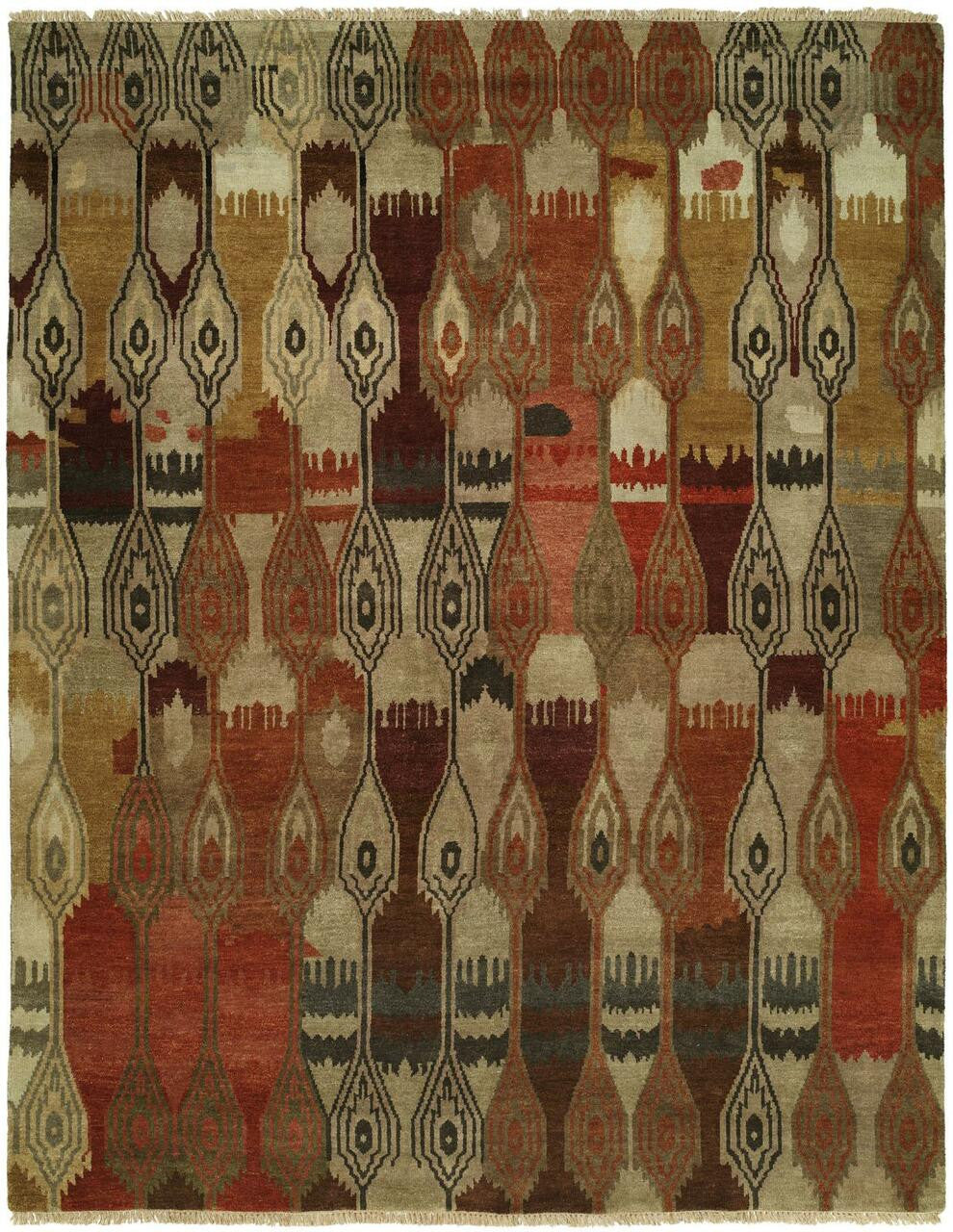 2' x 3' Ikat Hand-Knotted Wool rug, Rug #AN0501