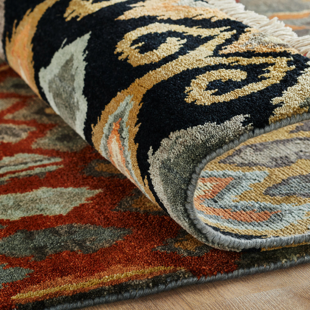 6' x 9' Ikat Hand-Knotted Wool rug, Rug #AN0511