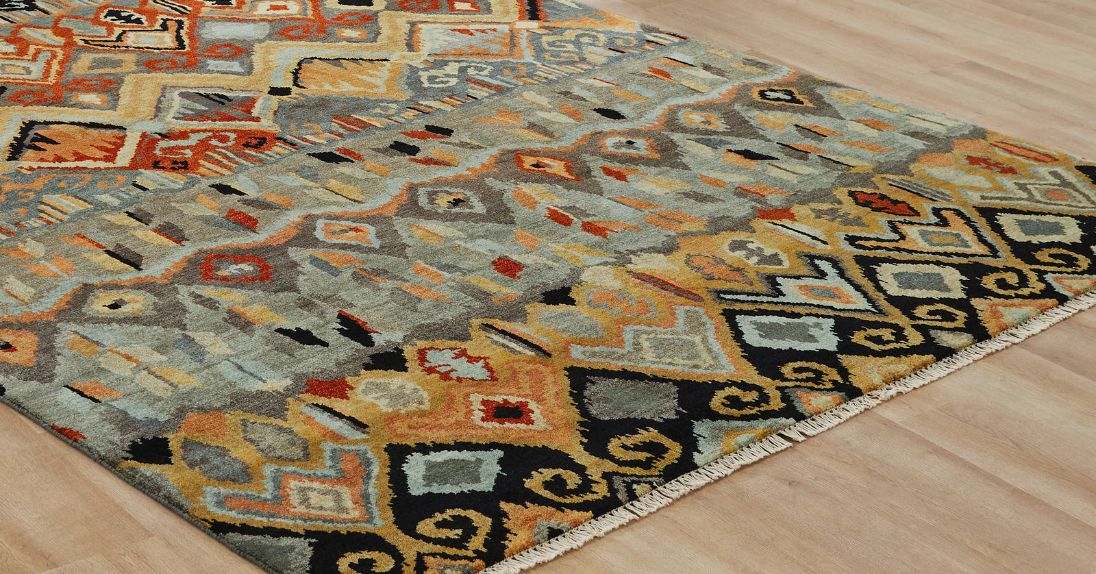 4' x 6' Ikat Hand-Knotted Wool rug, Rug #AN0511