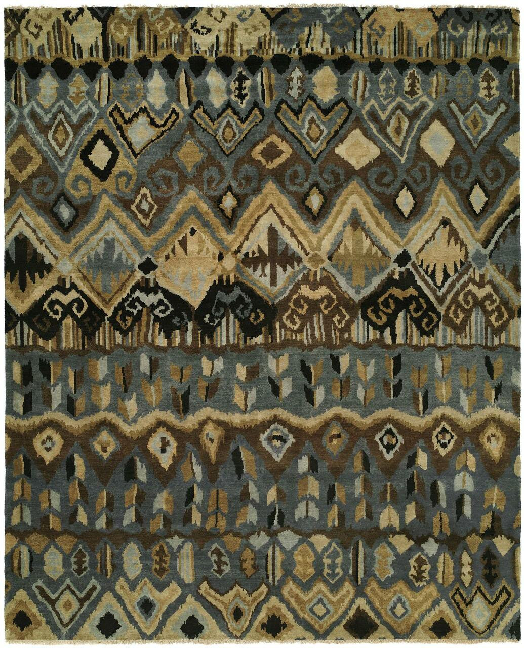 2' x 3' Ikat Hand-Knotted Wool rug, Rug #AN0521