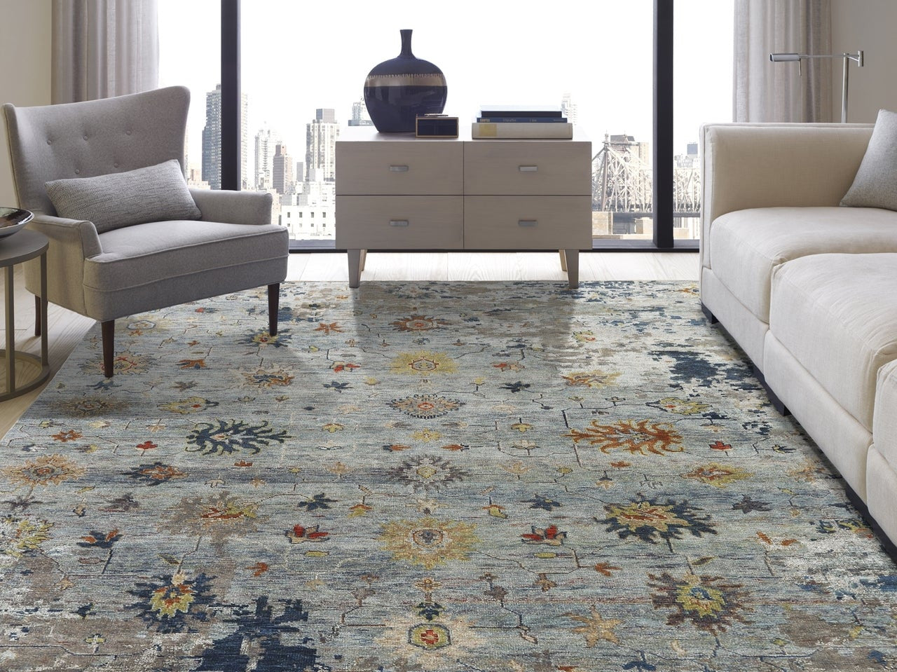 8' x 10' Oushak Hand-Knotted Silk rug, Rug #CR9301