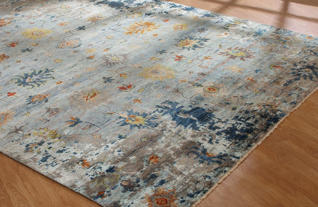 6' x 9' Oushak Hand-Knotted Silk rug, Rug #CR9301