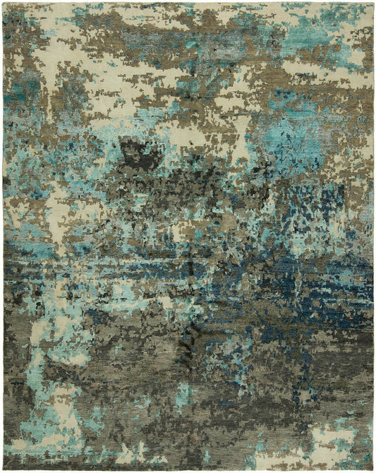 2' x 3' Modern Hand-Knotted Silk rug, Rug #EQ5741