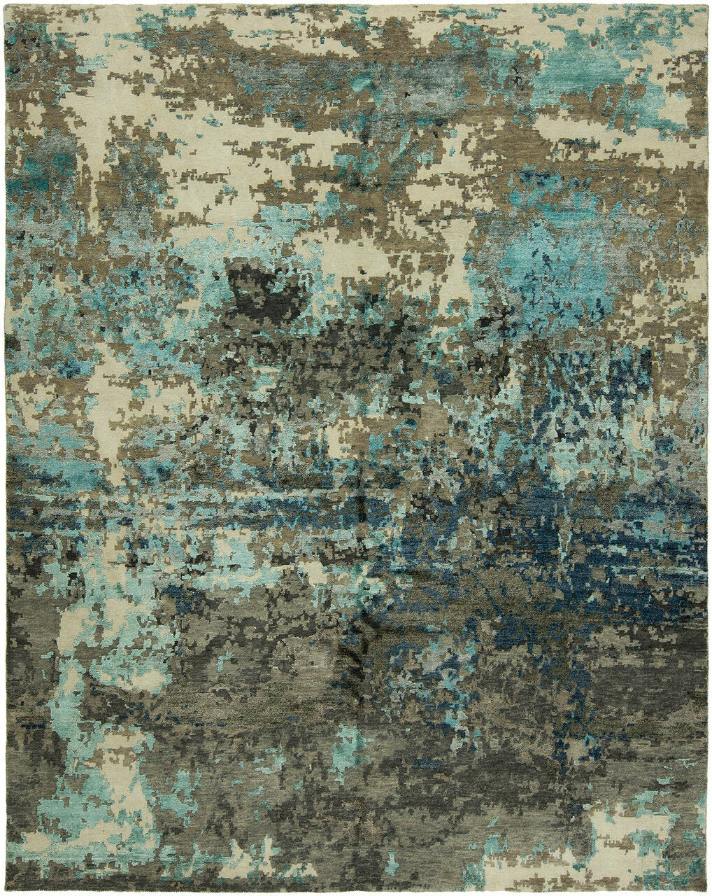 2' x 3' Modern Hand-Knotted Silk rug, Rug #EQ5741