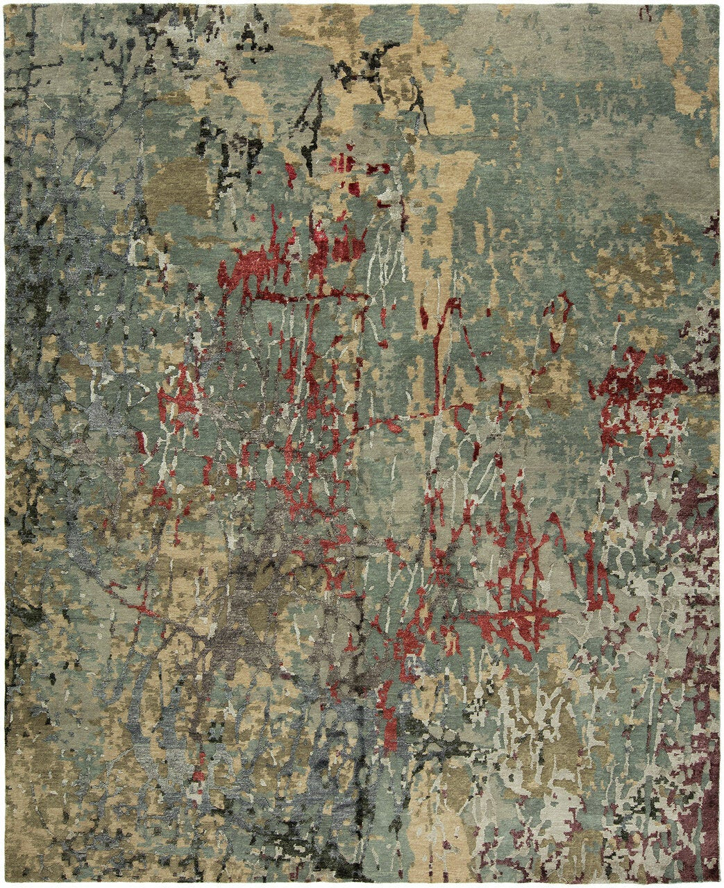 2' x 3' Modern Hand-Knotted Silk rug, Rug #EQ5761