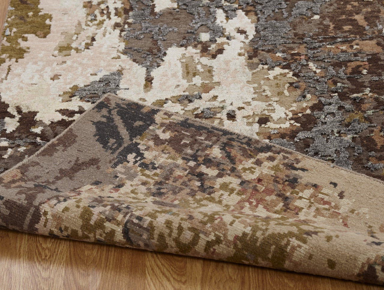 6' x 9' Modern Hand-Knotted Silk rug, Rug #EQ5821