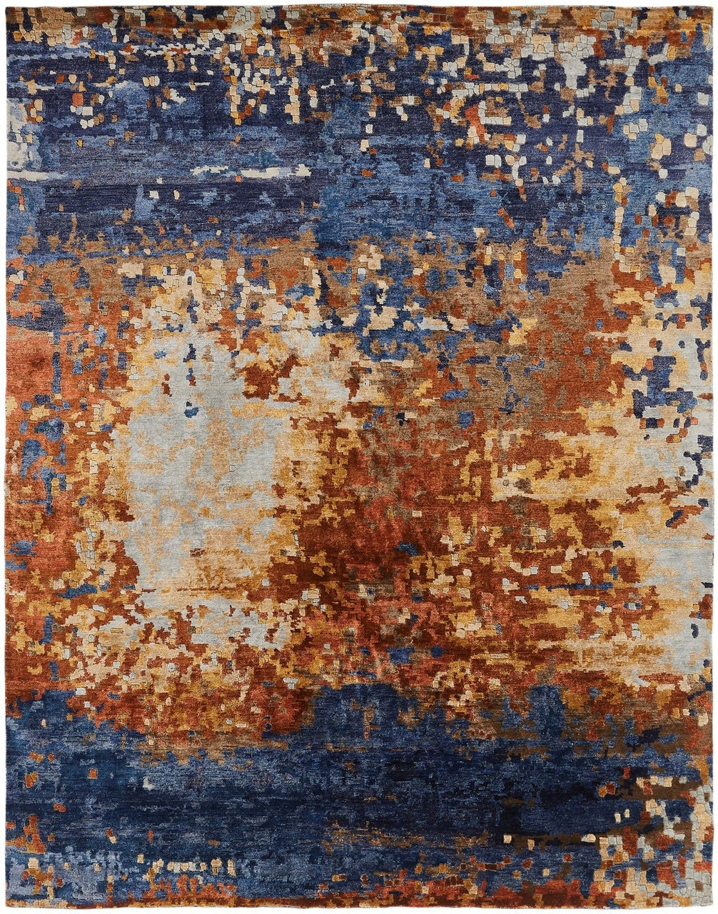 2' x 3' Modern Hand-Knotted Silk rug, Rug #EQ5851