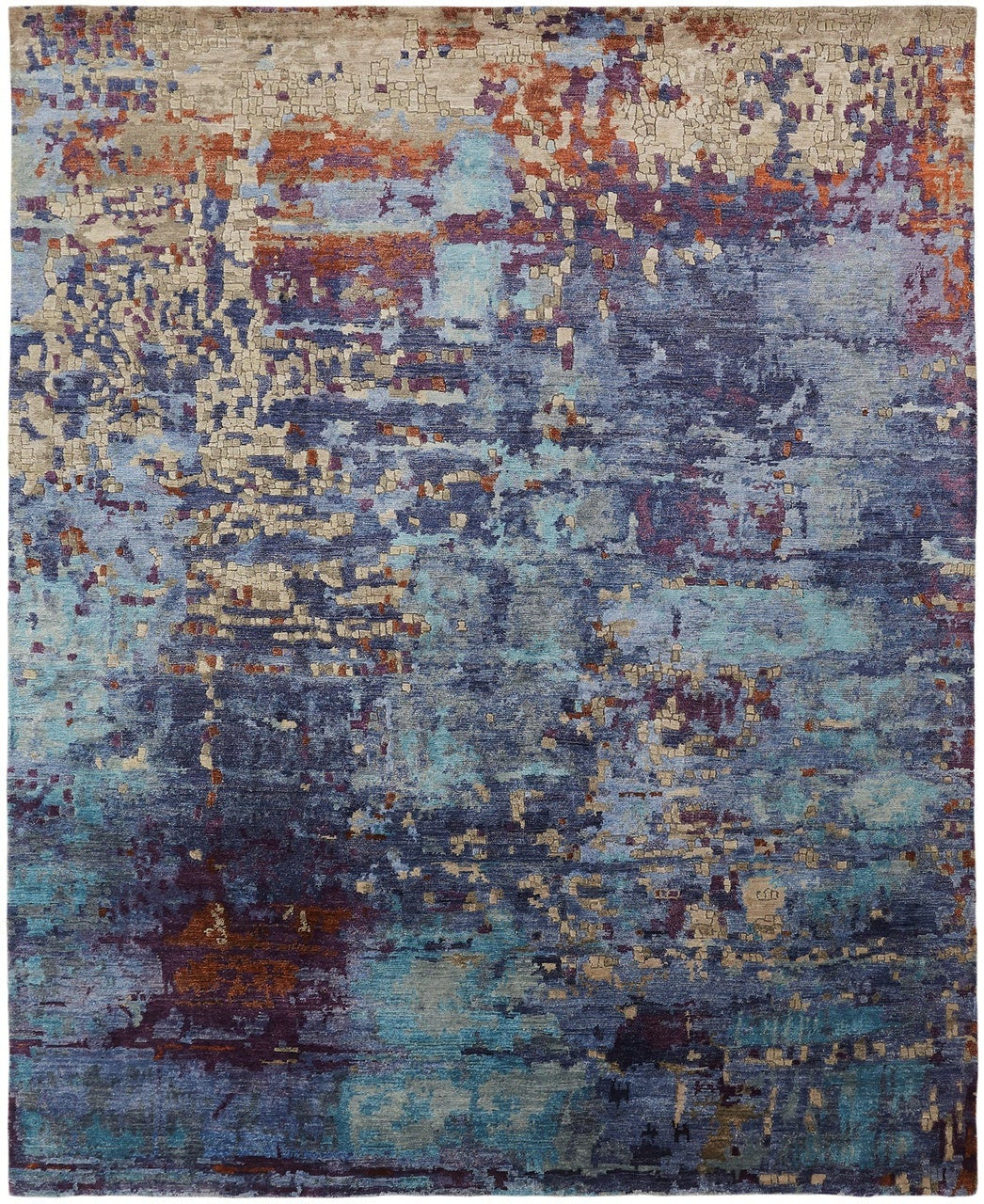 2' x 3' Modern Hand-Knotted Silk rug, Rug #EQ5861