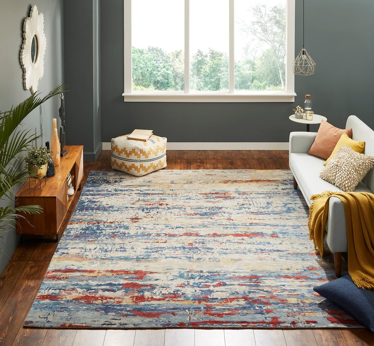 6' x 9' Modern Hand-Knotted Silk rug, Rug #EQ5871