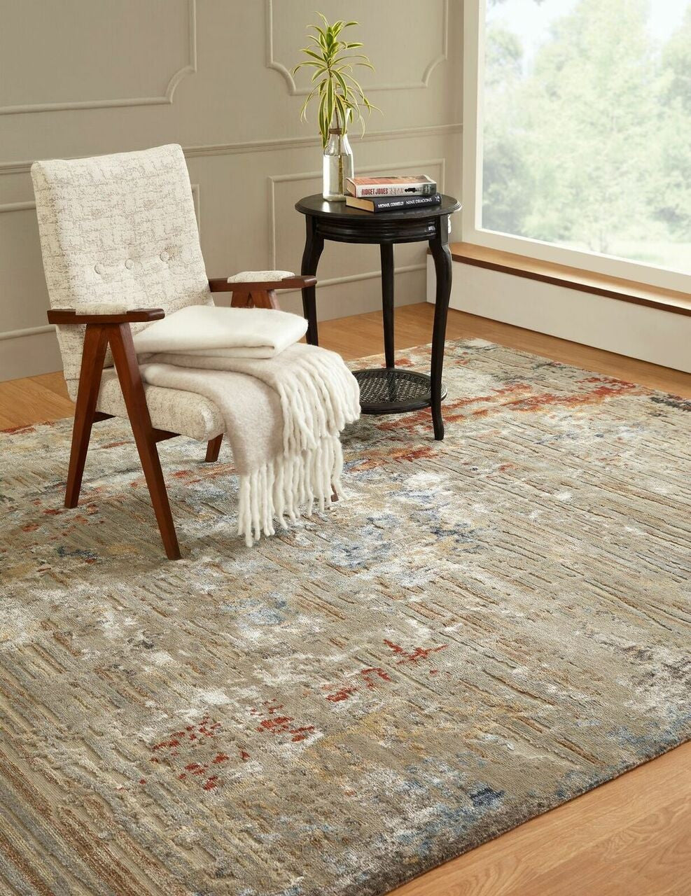 6' x 9' Modern Hand-Knotted Silk rug, Rug #ER3701