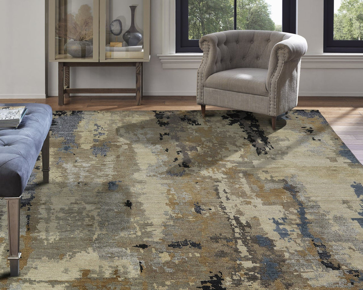 8' x 10' Modern Hand-Knotted Silk rug, Rug #HW9501