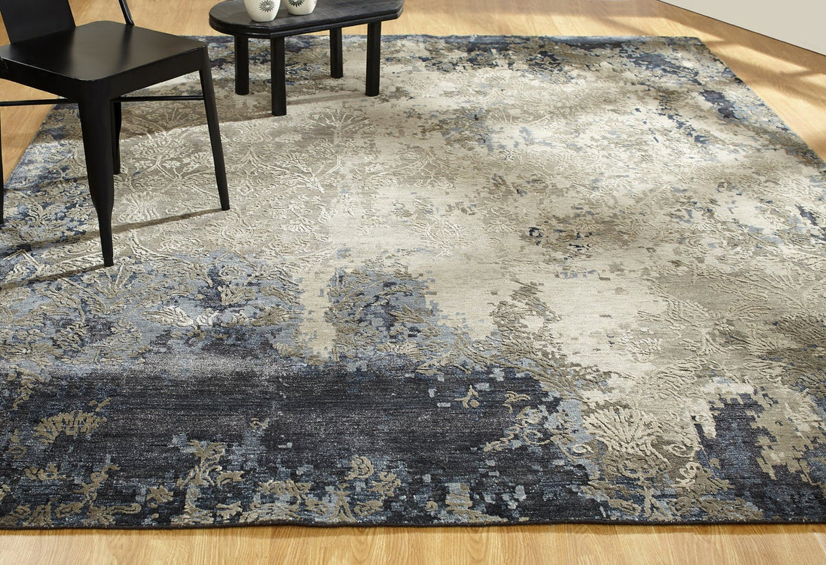 6' x 9' Transitional Hand-Knotted Silk rug, Rug #HZ4321