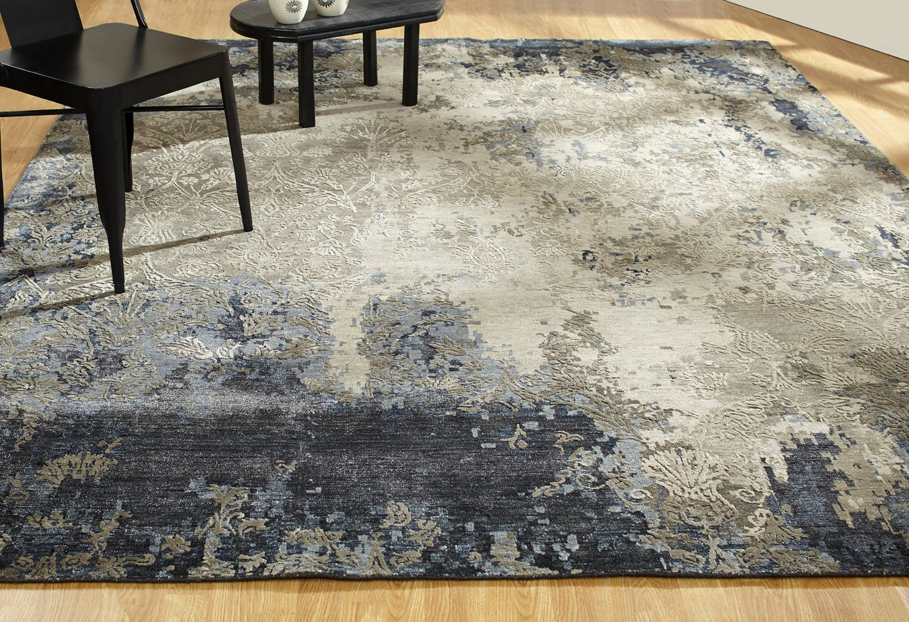 6' x 9' Transitional Hand-Knotted Silk rug, Rug #HZ4321