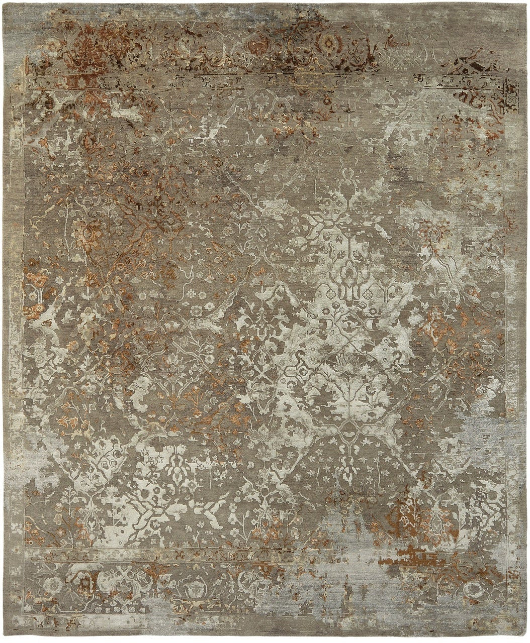 2' x 3' Transitional Hand-Knotted Silk rug, Rug #HZ4341