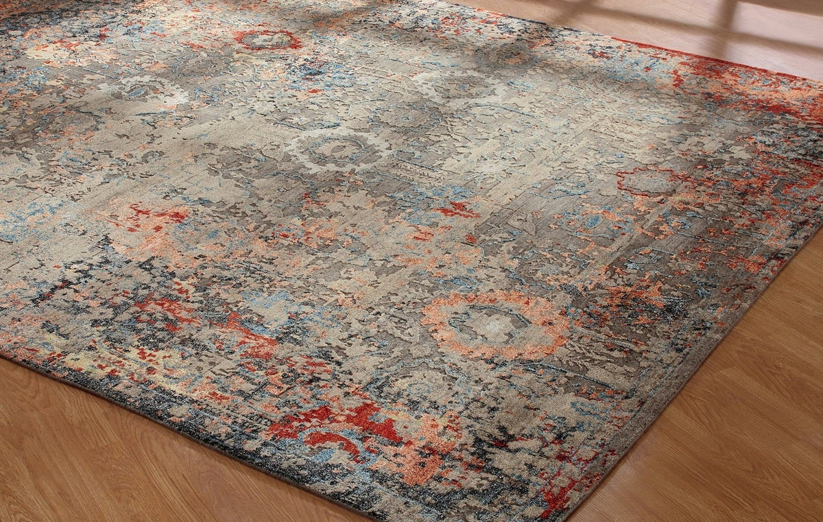 6' x 9' Transitional Hand-Knotted Silk rug, Rug #HZ4351