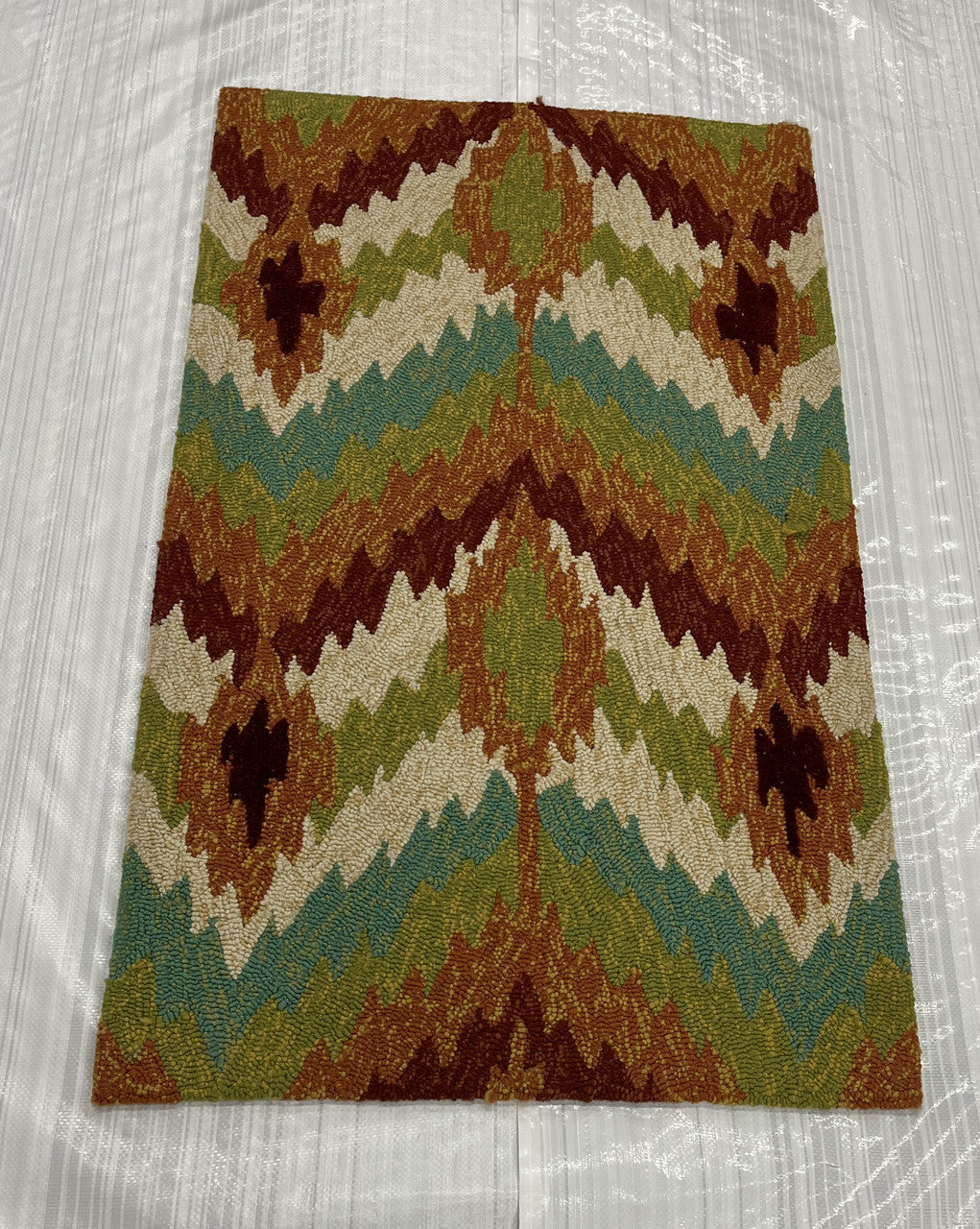 2x3 Ikat Hand-Knotted Wool rug, Rug #EB-65