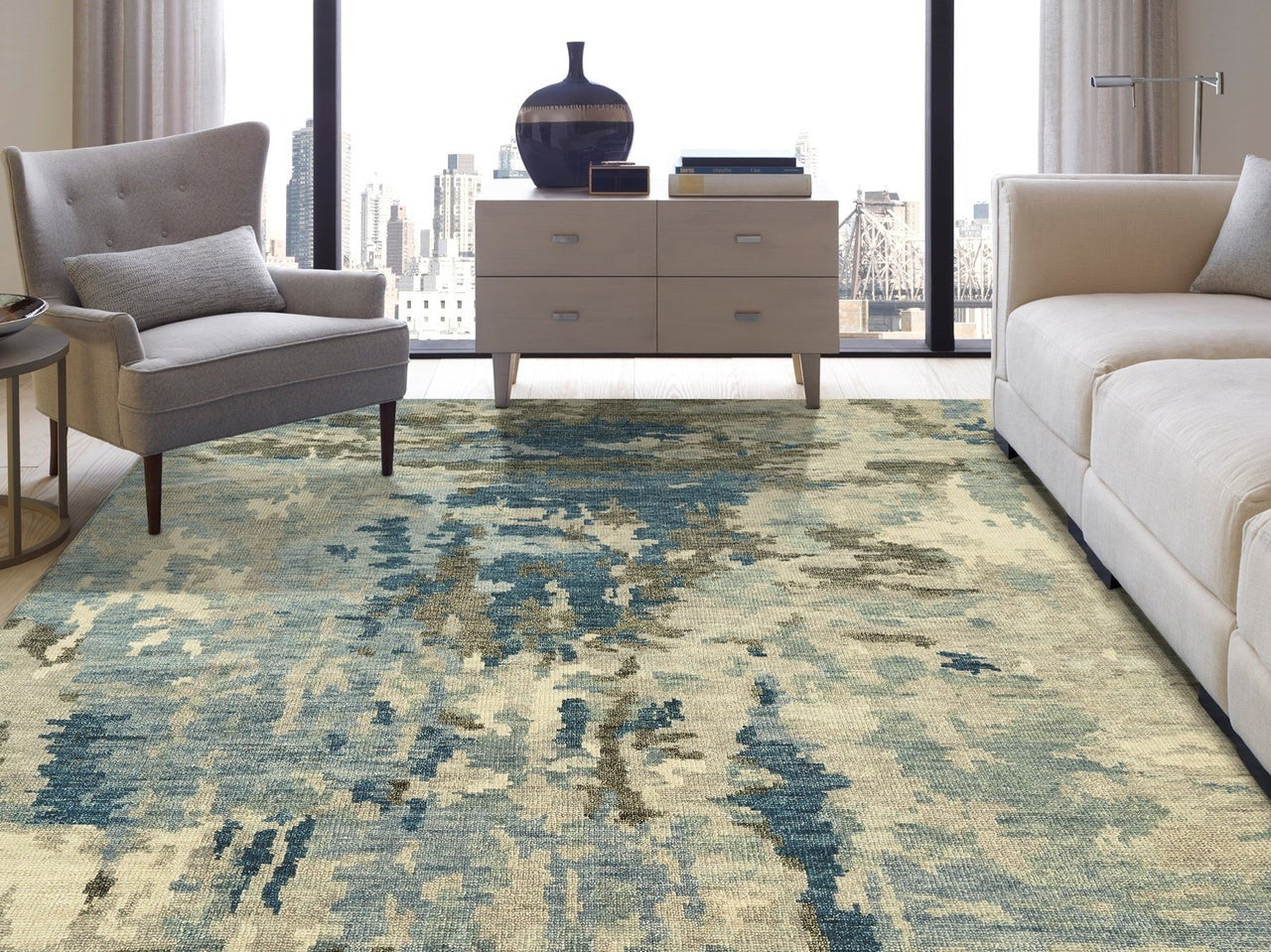 6' x 9' Modern Hand-Knotted Wool rug, Rug #IT2571