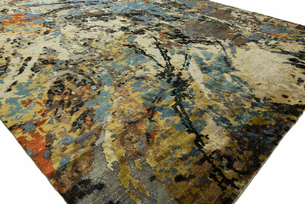 3' x 5' Modern Hand-Knotted Silk rug, Rug #JN0721