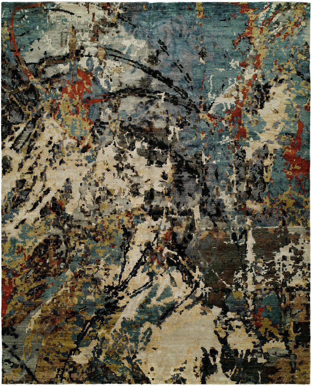 2' x 3' Modern Hand-Knotted Silk rug, Rug #JN0721