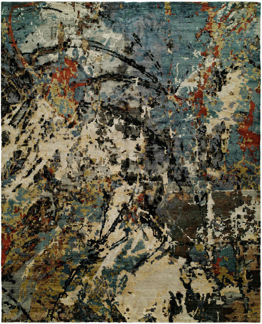 2' x 3' Modern Hand-Knotted Silk rug, Rug #JN0721